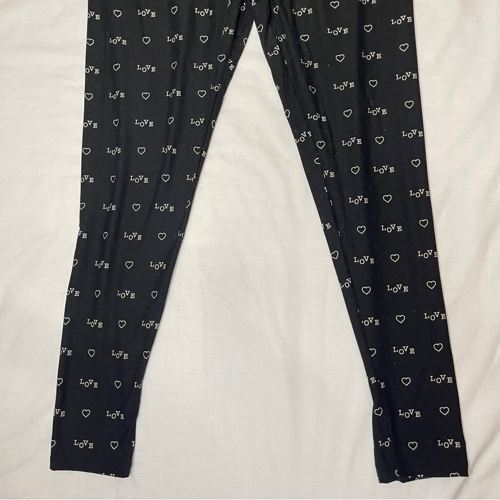 3/$15 LULA ROE “❤️Love” Black Leggings, TC - Picture 3 of 7
